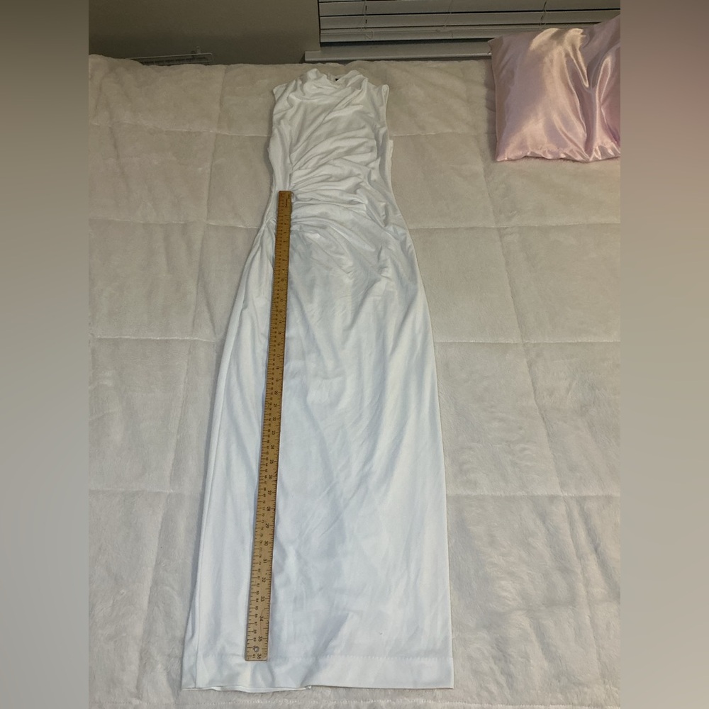 Zara Elegant White Sleeveless maxi Dress - Picture 4 of 8